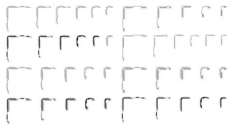 Set of tech corner isolated on white background. Design element. Set of te... Stock Photos