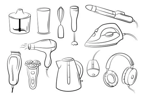 Set of Technical Equipment Stock Illustration