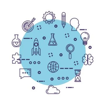 Set of technological innovation icons イラスト素材