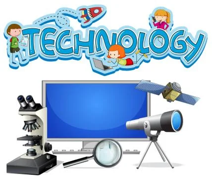 A Set of Technology Equipments Stock Illustration
