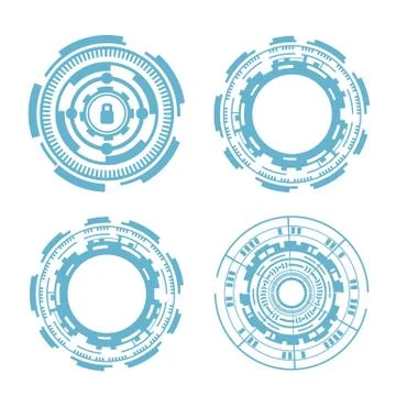 Set of technology futuristic user interfaces Stock Illustration