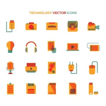 Set of Technology Icons Illustrazione stock