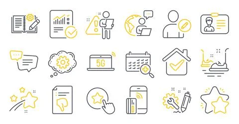 Set of Technology icons, such as Contactless payment, Text message, Engineering Stock Illustration
