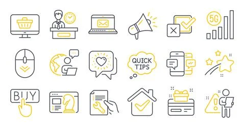 Set of Technology icons, such as Presentation time, Loyalty card, Web shop イラスト素材