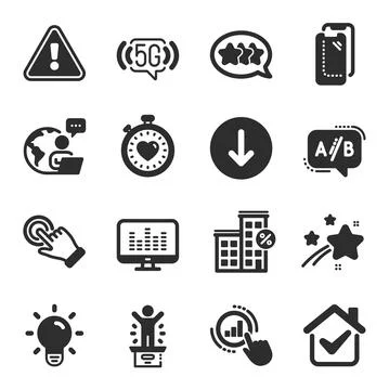 Set of Technology icons, such as Scroll down, 5g wifi, Winner podium symbols イラスト素材