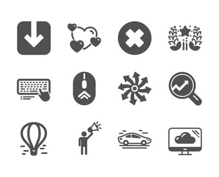 Set of Technology icons, such as Versatile, Analytics, Brand ambassador. Vector 스톡 일러스트
