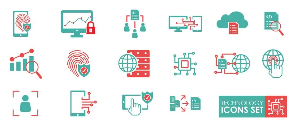 Set of Technology icons. Technology progress. Stockillustratie