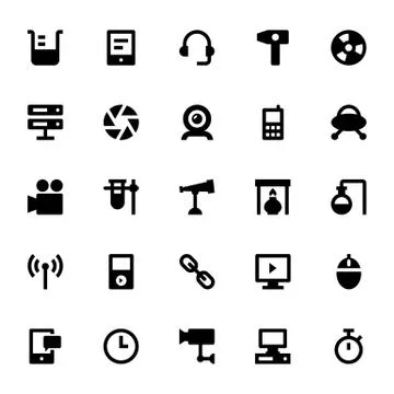 Set of Technology Science Icons Stock Illustration