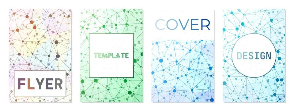 Set of technology style covers. Can be used as cover, banner, flyer, poster.. Stock Illustration