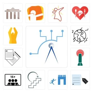 Set of telecom, request a quote, join us, next steps, number players, penetra Free Stock Illustration