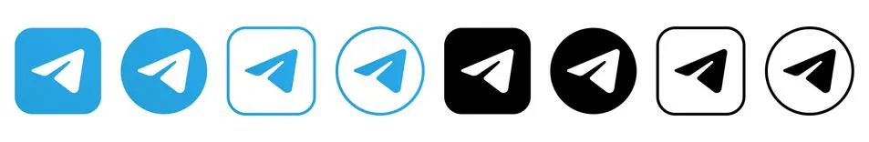 Set of telegram icons Illustrazione stock