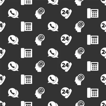 Set Telephone 24 hours support, Telephone, Telephone with speech bubble chat and Illustrazione stock