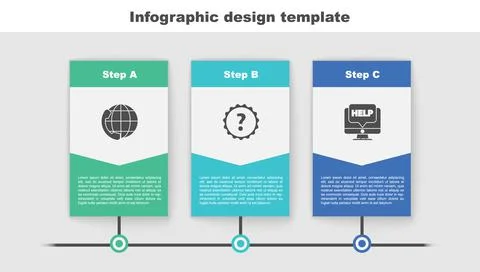 Set Telephone 24 hours support, Question mark and Computer monitor and help Illustrazione stock