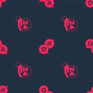 Set Telephone 24 hours support and Question and Answer on seamless pattern Stock Illustration