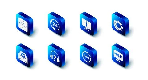 Set Telephone 24 hours support, Information, Speech bubble with text Help, Label Stock Illustration