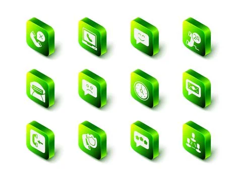 Set Telephone 24 hours support, Smile face, Stacks paper money cash, Employee Illustrazione stock