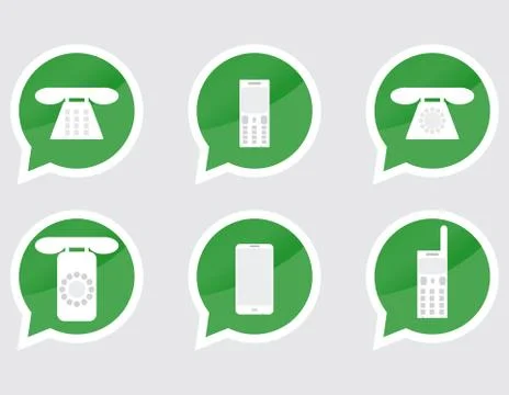 Set of telephone sticker Stock Illustration