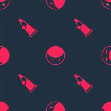 Set Telescope and Eclipse of the sun on seamless pattern. Vector 스톡 일러스트