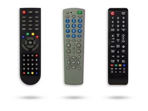 Set of television remote. Foto stock