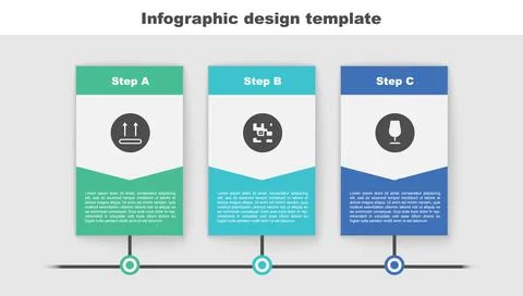Set Temperature wash, QR code and Fragile broken glass. Business infographic Illustrazione stock