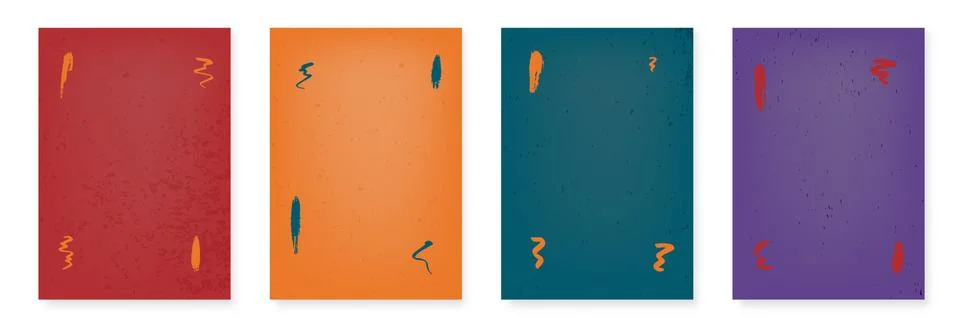 Set of template backgrounds with abstract elements for social media networks. Stock Illustration