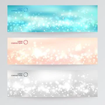 Set template banner web abstract blurred soft focus bokeh of white and gray, Stock Illustration