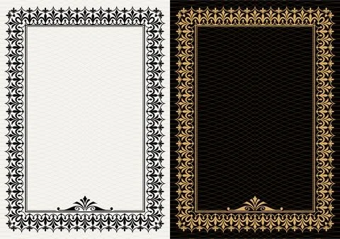 Set Template of Decorative vintage frames,borders rectangular shape. Baroque Stock Illustration