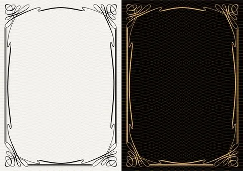 Set Template of Decorative vintage frames,borders rectangular shape. Baroque Stock Illustration