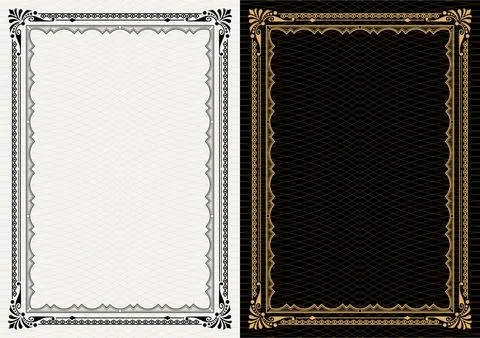 Set Template of Decorative vintage frames,borders rectangular shape. Baroque Stock Illustration