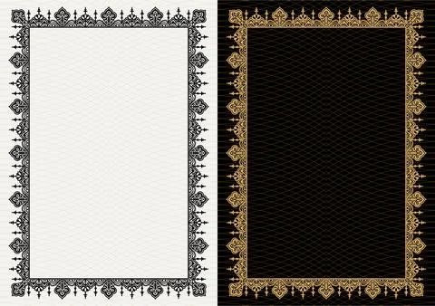 Set Template of Decorative vintage frames,borders rectangular shape. Baroque Stock Illustration