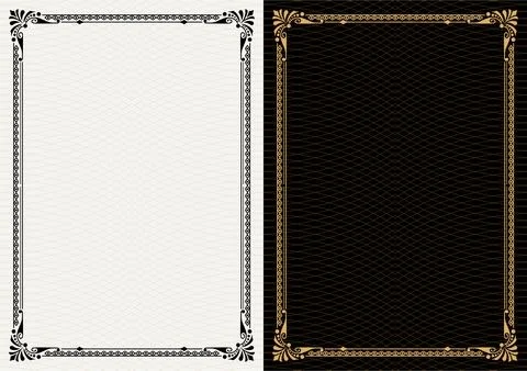 Set Template of Decorative vintage frames,borders rectangular shape. Baroque Illustrazione stock