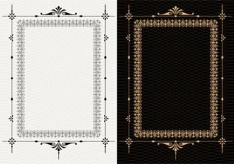 Set Template of Decorative vintage frames,borders rectangular shape. Baroque Stock Illustration