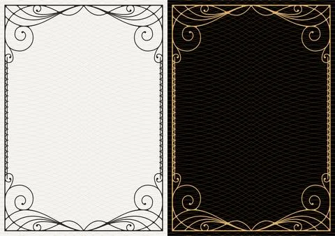 Set Template of Decorative vintage frames,borders rectangular shape. Baroque Stock Illustration