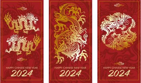 Set of template for greeting card Stock Illustration