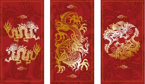 Set of template for greeting card Stock Illustration