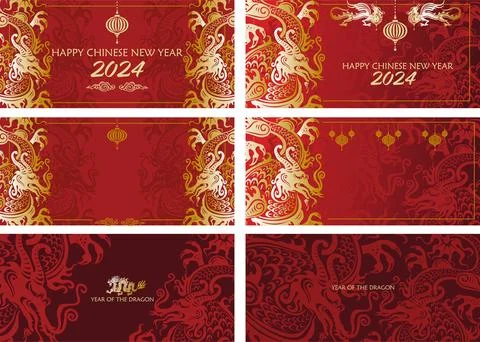 Set of template for greeting card Stock Illustration