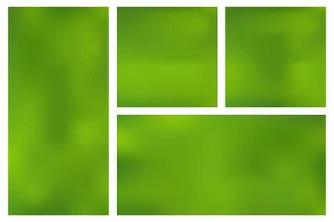 Set template horizontal, vertical, square green mesh gradient background Stock Illustration