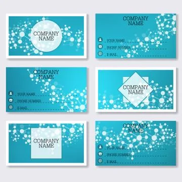 Set template of modern business visiting cards. Abstract background with Stock Illustration