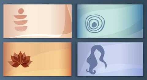Set template poster  -spa - beauty - holistic - welfare with logo or symbols Stock Illustration