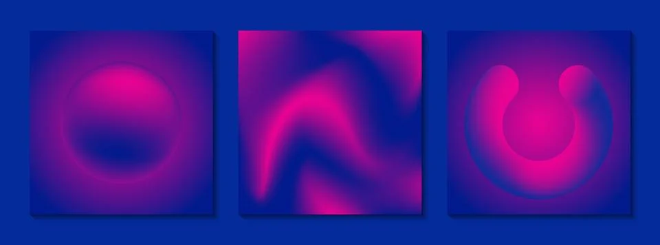 Set of templates with abstract gradient shapes. Stock Illustration