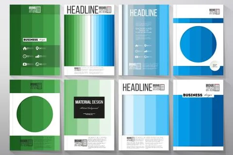 Set of templates for brochure, flyer or booklet. Abstract colorful business Stock Illustration