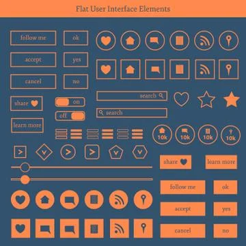 Set of templates of flat UI elements Illustrazione stock