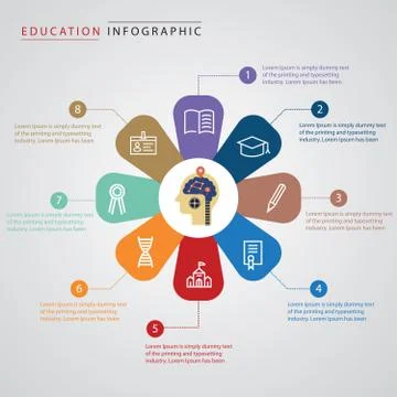Set Templates Info graphics For Eight Positions Text Area Stock Illustration
