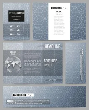 Set of templates for presentation, brochure, flyer or booklet. Abstract floral Stock Illustration