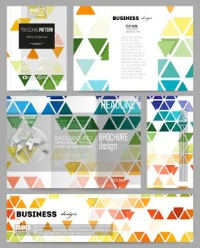 Set of templates for presentation, brochure, flyer or booklet. Abstract colorful Stock Illustration
