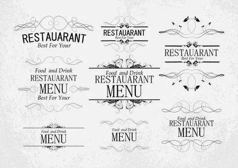 Set of templates for restaurant menu Illustrazione stock