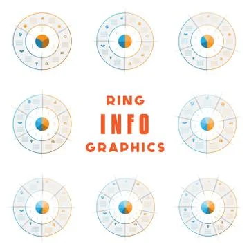 Set of templates, Ring from colored lines for infographic, can be used for wo Stock Illustration