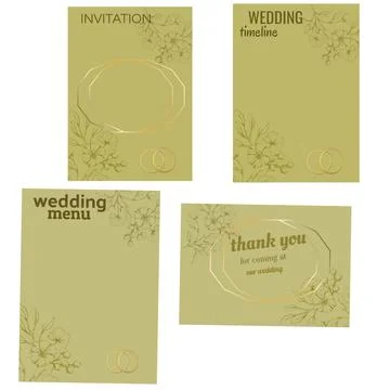 Set of templates on the theme of wedding Stock Illustration