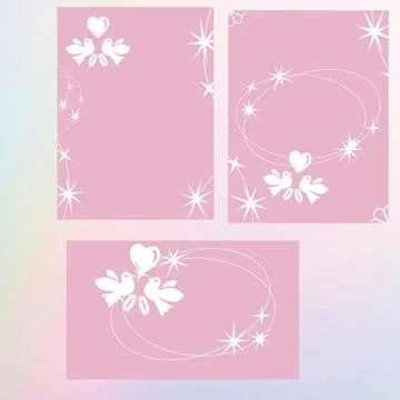 Set of templates on the wedding theme Stock Illustration