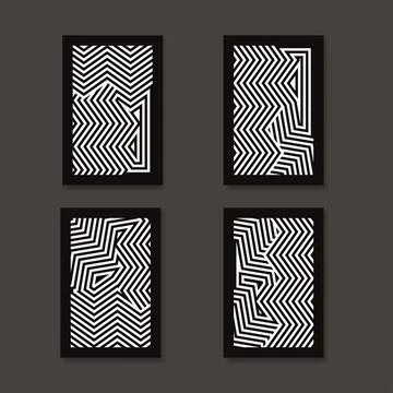 Set templates zigzag background poster vector illustration Stock Illustration